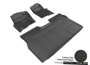 Floor Mat 2009-2014�t�H�[�hF-150�J�O�J�[�{���p�^�[���u���b�N�S�V��^�t���A�}�b�g�Z�b�g For 2009-2014 Ford F-150 Kagu Carbon Pattern Black All Weather Floor Mat Set �y���s�A���i�z