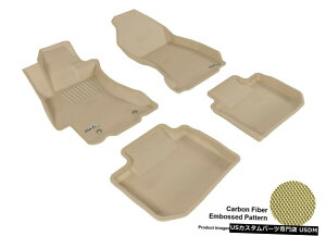 Floor Mat 2013-2017XoXVNXgbNJOJ[{p^[^SV^tA}bg For 2013-2017 Subaru XV Crosstrek Kagu Carbon Pattern Tan All Weather Floor Mat