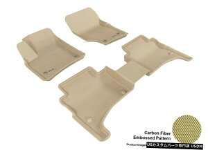 Floor Mat 2004-2010Ñ|VFJCGJO[J[{p^[^SV^tA}bg For 2004-2010 Porsche Cayenne Kagu Carbon Pattern Tan All Weather Floor Mat
