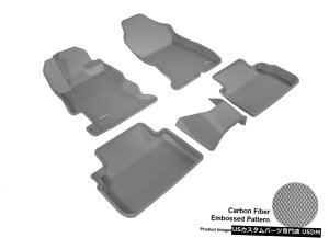 Floor Mat 17-19XoNXgbNJOJ[{p^[O[SV^tA}bgZbg For 17-19 Subaru Crosstrek Kagu Carbon Pattern Gray All Weather Floor Mat Set
