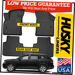 Floor Mat nXL[Ci[EFU[r[^[tg/AtA}bg2018-2019tHNX[QAgXɓK Husky Liners Weatherbeater Front/Rear Floor Mats fit 2018-2019 Volkswagen Atlas