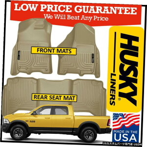Floor Mat nXL[Ci[EFU[r[^[tA}bg2009-2019_bWgbNN[LuɓK Husky Liners Weatherbeater Floor Mats fit 2009-2019 Dodge Ram Trucks Crew Cab