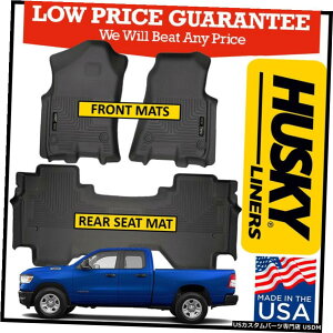 Floor Mat nXL[Ci[EFU[r[^[tA}bg2019-2020_bW1500NbhLuɓK Husky Liners Weatherbeater Floor Mats fit 2019-2020 Dodge Ram 1500 Quad Cab