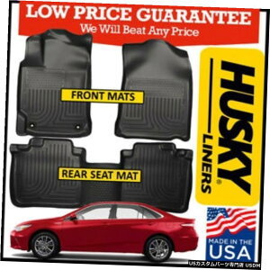 Floor Mat nXL[Ci[WeatherBeaterJX^tA}bg2012-2017g^JubNɓK Husky Liners WeatherBeater Custom Floor Mats fits 2012-2017 Toyota Camry BLACK