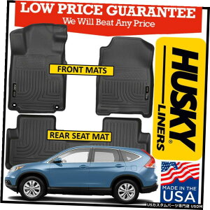 Floor Mat nXL[Ci[EFU[r[^[tA}bg2012-2014z_CR-VubNɓK Husky Liners Weatherbeater Floor Mats fit 2012-2014 Honda CR-V BLACK