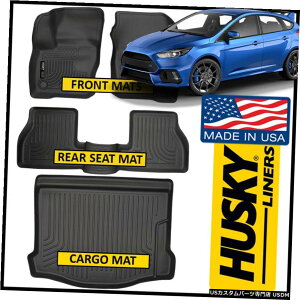 Floor Mat nXL[Ci[2016-2018tH[htH[JXRStgAtA}bgJ[S}bgubN Husky Liners 2016-2018 Ford Focus RS Front  Rear Floor Mats  Cargo Mat BLACK