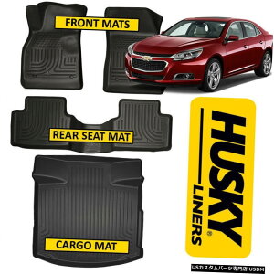 Floor Mat nXL[Ci[2013-2015V{[}utgAtA}bgJ[S}bgubN Husky Liners 2013-2015 Chevy Malibu Front  Rear Floor Mats  Cargo Mat BLACK