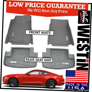Floor Mat Westin WadeSure-FittgуAtA}bgCi[2015-2019Ford Mustang GRAY Westin Wade Sure-Fit Front  Rear Floor Mats Liners 2015-2019 Ford Mustang GRAY