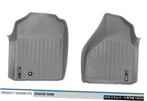 Floor Mat MAXFLOORMAT�őO��S�V��^�t���A�}�b�g�O���[2002-08�_�b�W����1500 MAXFLOORMAT Front Row All Weather Floor Mats Grey for 2002-08 Dodge Ram 1500 �y���s�A���i�z