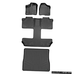 Floor Mat SV^tA}bgZbg3AVGi7V[gpJ[SCi[ubN All Weather Floor Mats Set 3 Rows And Cargo Liner Black For Sienna 7 Seats
