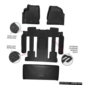 Floor Mat oPbgV[gtAJfBAp}bNXCi[tA}bgZbgƃJ[SCi[ubN Maxliner Floor Mats Set And Cargo Liner Black For Acadia W/ Bucket Seats