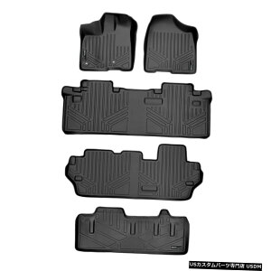 Floor Mat �J�X�^���t�B�b�g�t���A�}�b�g2013-2020�V�G�i8�V�[�g�p3��J�[�S���C�i�[�Z�b�g Custom Fit Floor Mats 3 Rows Cargo Liner Set For 2013-2020 Sienna 8 Seats �y���s�A���i�z