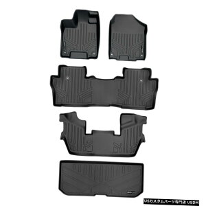 Floor Mat Maxliner�t���A�}�b�g3��J�[�S���C�i�[�Z�b�g�u���b�N2016-21�p�C���b�g7��q�p Maxliner Floor Mats 3 Rows cargo liner Set Black For 2016-21 Pilot 7 Passenger �y���s�A���i�z