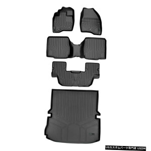 Floor Mat Smartliner�t���A�}�b�g3���17-19�t�H�[�h�G�N�X�v���[���[�p�̃J�[�S���C�i�[�Z�b�g�u���b�N Smartliner Floor Mats 3 Rows And Cargo Liner Set Black for 17-19 Ford Explorer �y���s�A���i�z