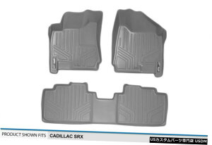 Floor Mat MAXFLOORMAT�t�����g���Z�J���h���[�t���A���C�i�[�}�b�g�O���[2010-16�L���f���b�NSRX MAXFLOORMAT Front  Second Row Floor Liner Mats Grey for 2010-16 Cadillac SRX �y���s�A���i�z