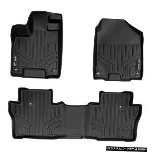 Floor Mat MaxLiner�J�X�^���S�V��^1���/ 2��ڃt���A�}�b�g�u���b�N16-20�z���_�p�C���b�g MaxLiner Custom All Weather 1st/2nd Row Floor Mats Black for 16-20 Honda Pilot �y���s�A���i�z