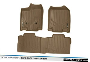 Floor Mat MAXFLOORMATtg/ 2ڃtACi[}bg^11-14tH[hGbW/J[MKX MAXFLOORMAT Front/2nd Row Floor Liner Mats Tan for 11-14 Ford Edge/Lincoln MKX