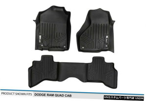 Floor Mat MAXFLOORMATtgAtACi[}bgZbgubN2010-18NbhLu MAXFLOORMAT Front  Rear Floor Liner Mats Set Black for 2010-18 Ram Quad Cab
