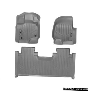 Floor Mat MaxLinerJX^1ڂ2ڂ̃tA}bg2015-21tH[hF150X[p[pɃO[ɐݒ MaxLiner Custom 1st  2nd Row Floor Mats Set Grey for 2015-21 Ford F150 Super