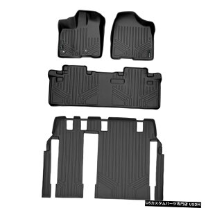 Floor Mat Maxliner�t���A�}�b�g���C�i�[�i3��j13-2020�V�G�i8��q�p�u���b�N�Z�b�g Maxliner Floor Mats Liner (3 Rows) Set Black For 13-2020 Sienna 8 Passenger �y���s�A���i�z