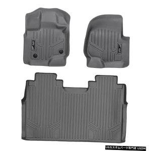 Floor Mat Smartliner�J�X�^���t���A�}�b�g���C�i�[�Z�b�g2015-21F-150�N���[�x���`�V�[�g�p�O���[ Smartliner Custom Floor Mats Liner Set Grey for 2015-21 F-150 Crew Bench Seats �y���s�A���i�z