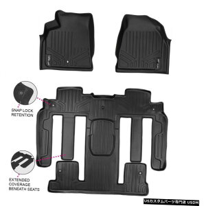Floor Mat Maxliner�J�X�^���t���A�}�b�g3��Z�b�g�u���b�N�G���N���[�u/�A�J�f�B�A/ Outlook Maxliner Custom Floor Mats 3 Row Set Black For Enclave / Acadia / Outlook �y���s�A���i�z