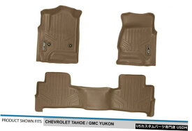 Floor Mat MAXFLOORMATフロント/ 2階ライナーマットタン2015-20シェビータホ/ GMCユーコン MAXFLOORMAT Front/Second Floor Liner Mat Tan for 2015-20 Chevy Tahoe/GMC Yukon