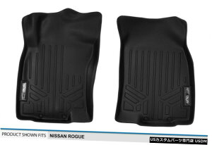 Floor Mat 日産ローグ14-2020用フロアマット1列目ブラックスラッシュトレイ保護ライナー Floor Mats First Row Black Slush Tray Protection Liners For Nissan Rogue 14-2020