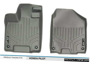 Floor Mat MAXFLOORMAT�t�����g���[�I�[���E�F�U�[�t���A���C�i�[�}�b�g�O���[2016-21�z���_�p�C���b�g MAXFLOORMAT Front Row All Weather Floor Liner Mat Grey for 2016-21 Honda Pilot �y���s�A���i�z