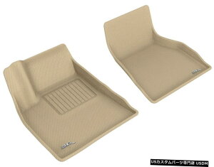 Floor Mat JO[SV^JX^tBbgCi[2015-2020fSp1ڃtA}bg Kagu All-Weather Custom Fit Liners Tan 1st Row Floor Mats for 2015-2020 Model S