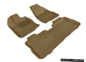 Floor Mat �^�]�ȂɃf���A���t�b�N�t����10-17�n�`�p�J�O�[�^��1���/ 2��ڃt���A�}�b�g Kagu Tan 1st/2nd Row Floor Mats for 10-17 Terrain w/Dual Hooks On Driver's Floor �y���s�A���i�z