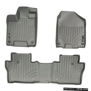 Floor Mat MaxLiner�J�X�^���I�[���E�F�U�[1st / 2nd Row�t���A�}�b�g�O���[2016-21�z���_�p�C���b�g MaxLiner Custom All Weather 1st/2nd Row Floor Mat Grey for 2016-21 Honda Pilot �y���s�A���i�z
