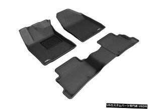 Floor Mat �J�O�[�S�V��^���C�i�[�u���b�N1��ڂ����2��ڃt���A�}�b�g2019Ioniq Electric Kagu All-Weather Liners Black 1st And 2nd Row Floor Mats for 2019 Ioniq Electric �y���s�A���i�z