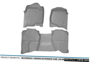 Floor Mat MAXFLOORMAT�t�����g/���A�t���A�}�b�g�O���[2007-13�V���o���[�h/�V�G���g�� MAXFLOORMAT Front/Rear Floor Mats Grey for 2007-13 Silverado/Sierra Extended �y���s�A���i�z