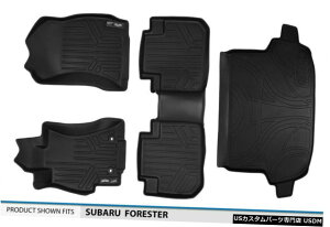 Floor Mat MaxLinerJX^1st2ndCargo Floor Mats Set Black for 14-18 Subaru Forester MaxLiner Custom 1st 2nd  Cargo Floor Mats Set Black for 14-18 Subaru Forester