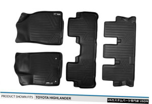 Floor Mat MAXFLOORMATtg/ 2K/ 3KCi[}bgubN14-19g^nC_[ MAXFLOORMAT Front/Second/Third Floor Liner Mat Blk for 14-19 Toyota Highlander