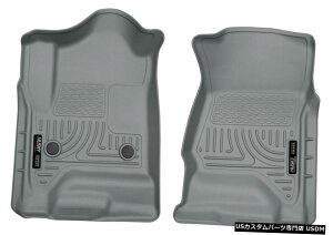 Floor Mat �n�X�L�[�E�F�U�[�r�[�^�[�t�����g�t���A�}�b�g�O���[15-20�V���o���[�h/�V�G���N���[�L���u Husky WeatherBeater Front Floor Mats Grey for 15-20 Silverado/Sierra Crew Cab �y���s�A���i�z