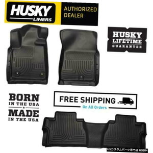 Floor Mat nXL[Ci[WeatherBeatertA}bg2014-2020g^^hN[}bNXLuɓK Husky Liners WeatherBeater Floor Mats Fits 2014-2020 Toyota Tundra CrewMax Cab