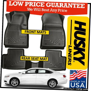 Floor Mat �n�X�L�[���C�i�[�E�F�U�[�r�[�^�[2014-2020�V�F�r�[�C���p���t�����g�����A�t���A�}�b�g�u���b�N Husky Liners Weatherbeater 2014-2020 Chevy Impala Front  Rear Floor Mats BLACK �y���s�A���i�z