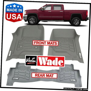 Floor Mat Westin WadeSure-Fit�J�X�^�����`2015-2018GMC�V�G���N���[�L���u�t���A�}�b�g�O���[ Westin Wade Sure-Fit Custom Molded 2015-2018 GMC Sierra Crew Cab Floor Mats GRAY �y���s�A���i�z