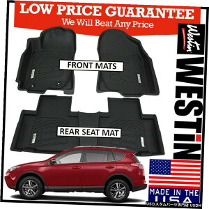 Floor Mat Westin Wade Sure-FittgAtA}bgCi[2013-17g^RAV4ubNɓK Westin Wade Sure-Fit Front Rear Floor Mats Liners fit 2013-17 Toyota RAV4 BLACK