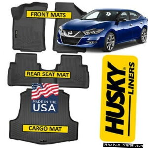 Floor Mat nXL[tgAtA}bgAJ[S}bgBLACK20 16-20Y}LV}ɓK Husky Front  Rear Floor Mats  Rear Cargo Mat BLACK fits 2016-20 Nissan Maxima