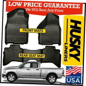 Floor Mat nXL[EFU[r[^[tA}bg2002-09_bW150025003500NbhLuɓK Husky Weatherbeater Floor Mats fit 2002-09 Dodge Ram 1500 2500 3500 Quad Cab