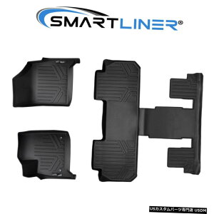 Floor Mat SMARTLINER�J�X�^���t�B�b�g�t���A�}�b�g3��Z�b�g�u���b�N2018-2020�r���C�b�N�G���N���[�u SMARTLINER Custom Fit Floor Mats 3 Row Set Black For 2018-2020 Buick Enclave �y���s�A���i�z