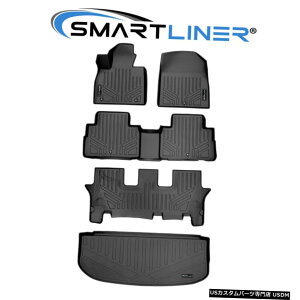 Floor Mat SMARTLINER�t���A�}�b�g2020-2021�q�����_�C�p���Z�[�h�p3�񁕃J�[�S���C�i�[�o���h�� SMARTLINER Floor Mats 3 Rows  Cargo Liner Bundle for 2020-2021 Hyundai Palisade �y���s�A���i�z