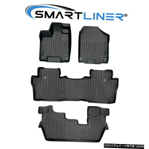 Floor Mat SMARTLINER�t���A�}�b�g3��Z�b�g�u���b�N�p�C���b�g2016-20218��q���f�� SMARTLINER Floor Mats 3 Row Set Black For Pilot 2016-2021 8 Passenger Model �y���s�A���i�z