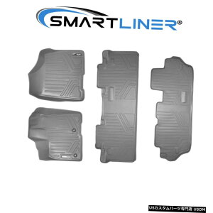 Floor Mat SMARTLINER�S�V��^�t���A�}�b�g3��Z�b�g�O���[�i13-2020�V�G�i8��q�p�j SMARTLINER All Weather Floor Mats 3 Row Set Grey For 13-2020 Sienna 8 Passenger �y���s�A���i�z