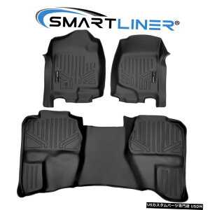 Floor Mat SMARTLINERtA}bgZbgubN2007-2013Vo[h/VGGNXefbhLu SMARTLINER Floor Mats Set Black For 2007-2013 Silverado / Sierra Extended Cab