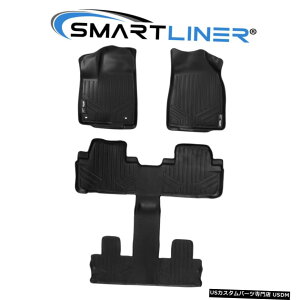 Floor Mat SMARTLINER�J�X�^���t���A�}�b�g�o�P�b�g�V�[�g�t��14-19�n�C�����_�[�p3��u���b�N SMARTLINER Custom Floor Mats 3 Rows Black For 14-19 Highlander With Bucket Seats �y���s�A���i�z