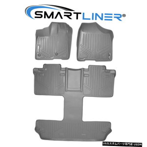 Floor Mat SMARTLINER�S�V��^�t���A�}�b�g���C�i�[�i3��j�V�G�i7�ȗp�O���[�Z�b�g SMARTLINER All Weather Floor Mats Liner (3 Row) Set Grey For Sienna 7 Seats �y���s�A���i�z